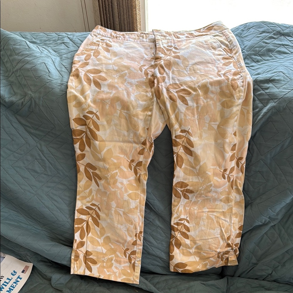 Tan and Cream Chinos with Distressed Finish